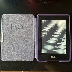 Kindle 6th Gen Paperwhite with Case and charging cable